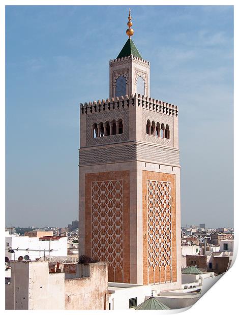 El-Zitouna Minaret Print by Tom Gomez
