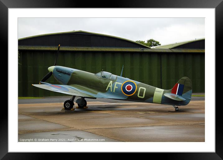 Scramble at Duxford: Spitfire Mark VB Framed Mounted Print by Graham Parry