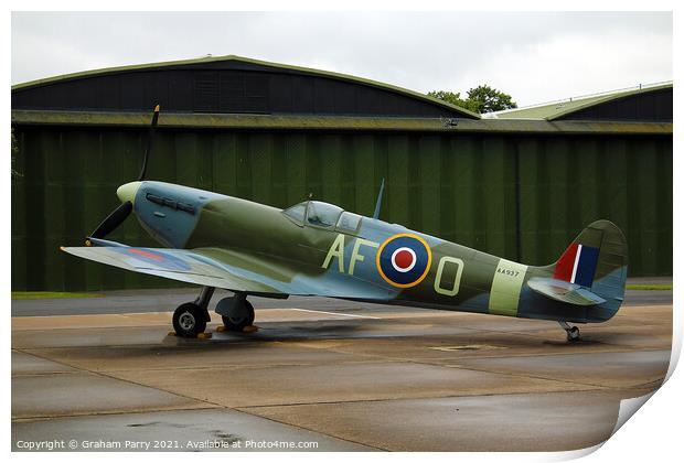 Scramble at Duxford: Spitfire Mark VB Print by Graham Parry