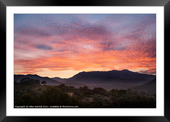 Dramatic sunset Spain Framed Mounted Print by Giles Rocholl