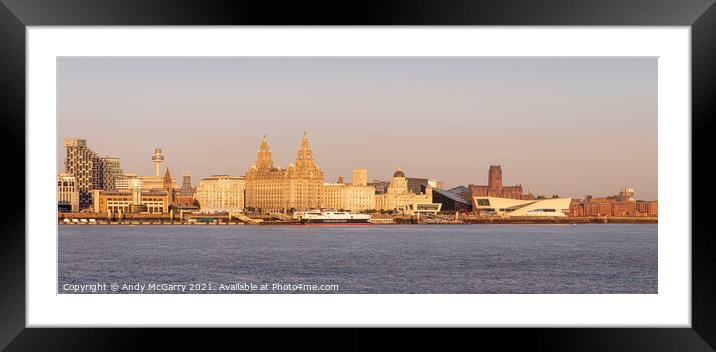 Liverpool Waterfront pano Framed Mounted Print by Andy McGarry