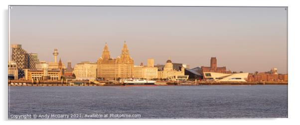 Liverpool Waterfront pano Acrylic by Andy McGarry