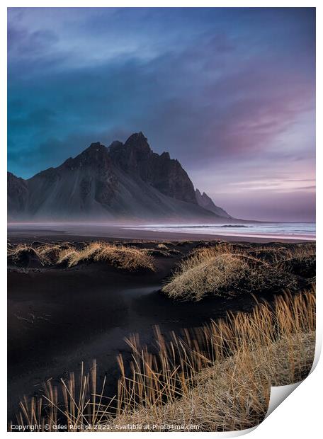 Vestrahorn Iceland Sunrise Print by Giles Rocholl