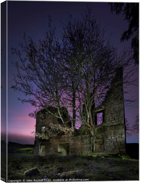 Haunted spooky building  Canvas Print by Giles Rocholl