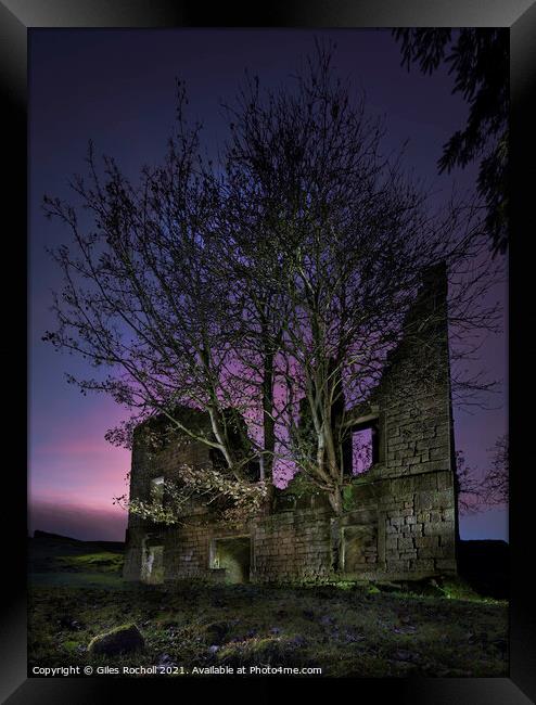 Haunted spooky building  Framed Print by Giles Rocholl