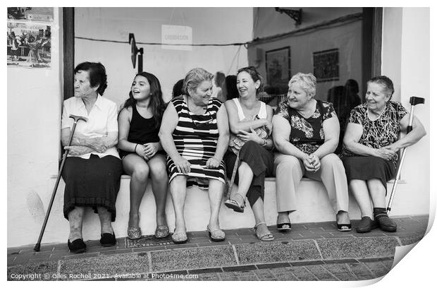 Spannish ladies chatting Print by Giles Rocholl