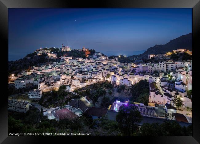 Casares Spanish town at night Framed Print by Giles Rocholl