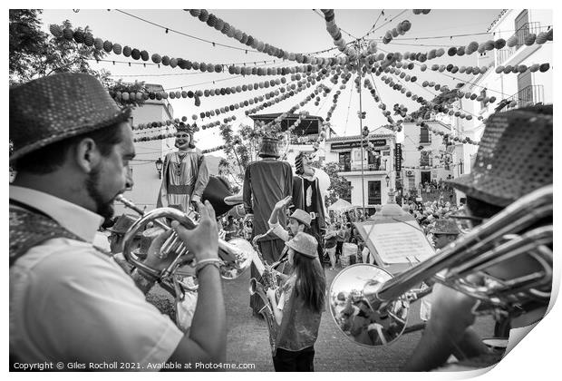 Brass band Spain Print by Giles Rocholl