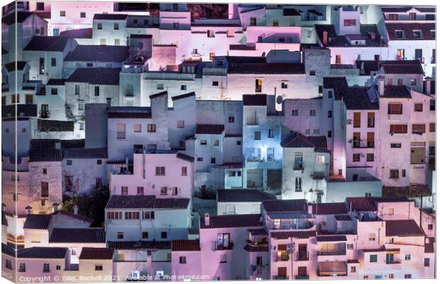 Spanish village at night Canvas Print by Giles Rocholl