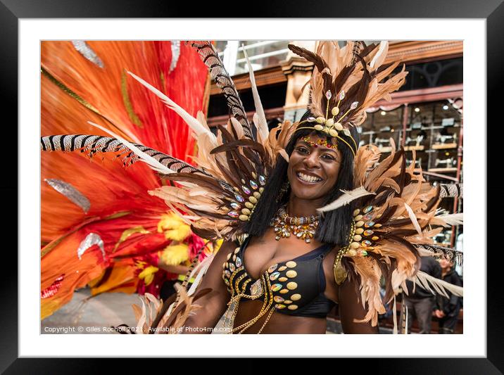 Exotic street parade dancer Framed Mounted Print by Giles Rocholl