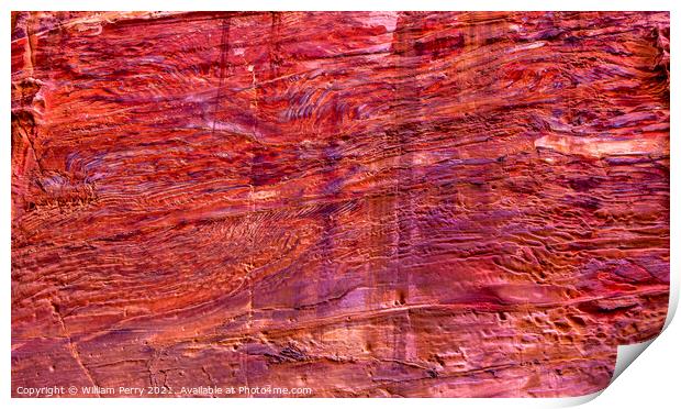 Rose Red Rock Tomb Abstract Street of Facades Petra Jordan  Print by William Perry
