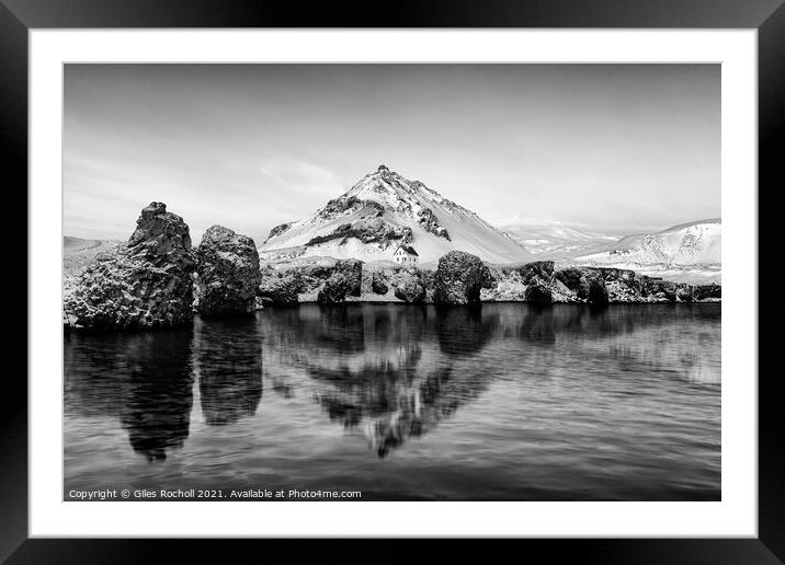 Sunrise Iceland snowy mountain Framed Mounted Print by Giles Rocholl