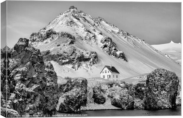 Snowy Iceland Mountain Canvas Print by Giles Rocholl