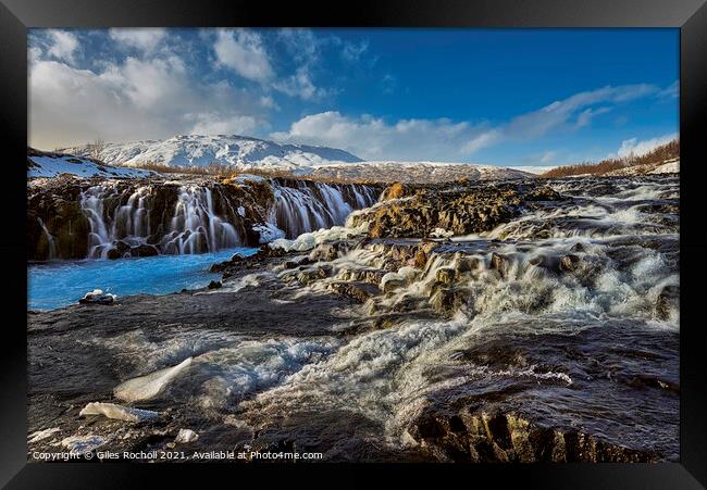 Bruarfoss waterfall Iceland Framed Print by Giles Rocholl