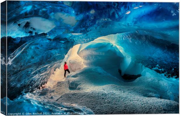 Ice cave Iceland Canvas Print by Giles Rocholl