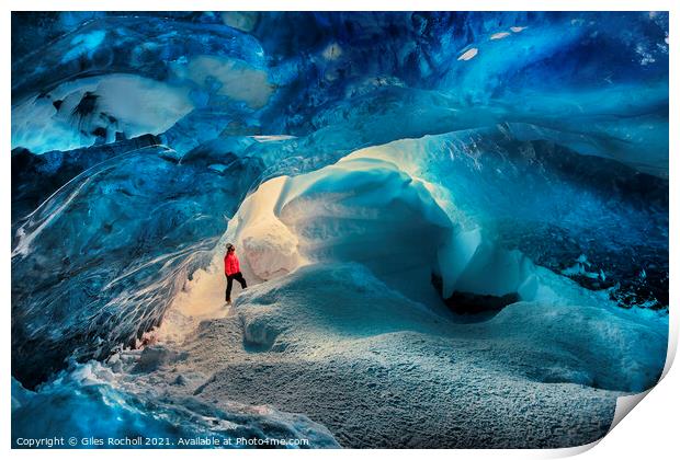 Ice cave Iceland Print by Giles Rocholl