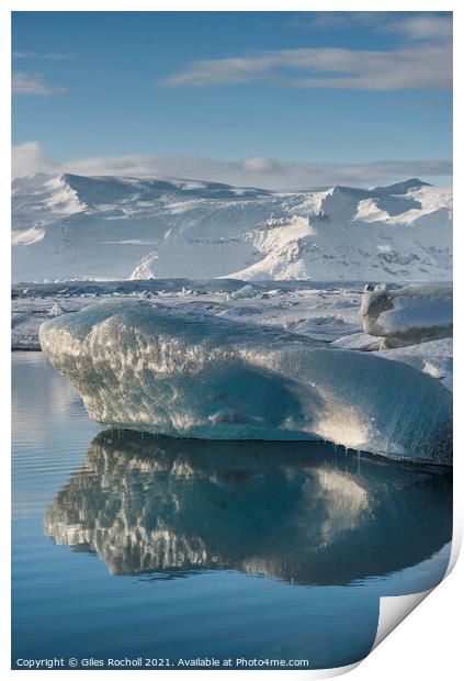 Icebergs lagoon Iceland Print by Giles Rocholl