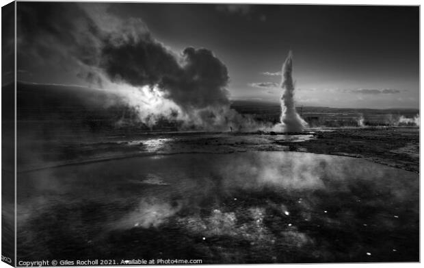 Exploding geyser Iceland Canvas Print by Giles Rocholl