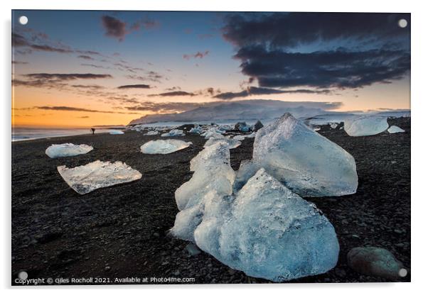 Sea ice Jokulsarlon Iceland Acrylic by Giles Rocholl