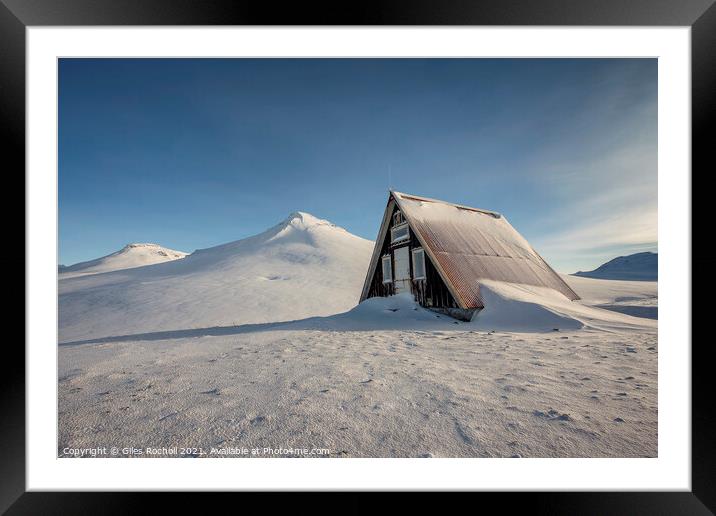 Snowy cabin Iceland Framed Mounted Print by Giles Rocholl