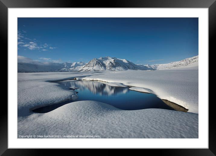 Snowy mountain Iceland Framed Mounted Print by Giles Rocholl