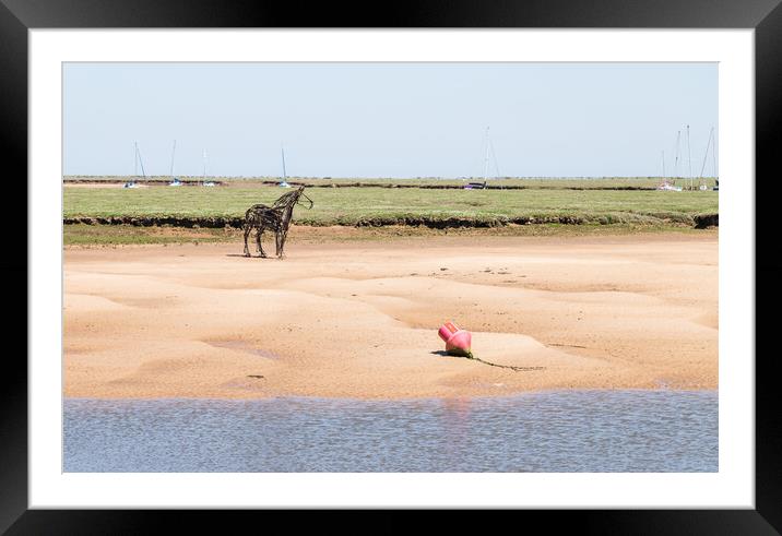 Horse sculpture at Wells next the Sea Framed Mounted Print by Jason Wells