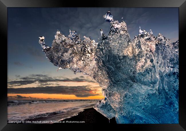 Sea ice Jokulsarlon Iceland Framed Print by Giles Rocholl