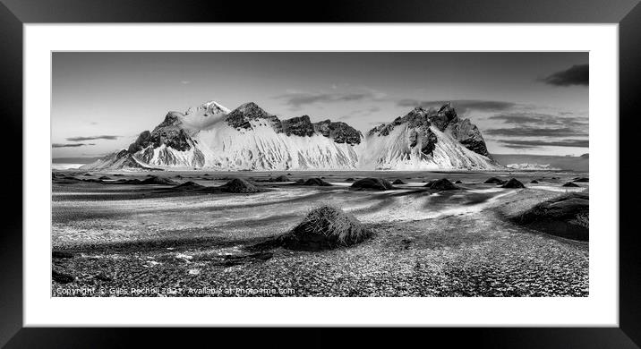 Snowy mountain Vestrahorn Iceland Framed Mounted Print by Giles Rocholl