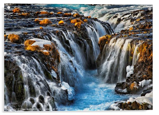 Bruarfoss waterfalls Iceland Acrylic by Giles Rocholl