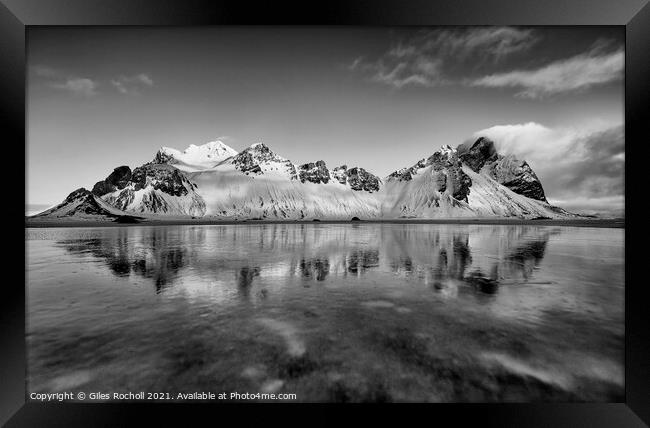 Snow and ice Vestrahorn Iceland Framed Print by Giles Rocholl