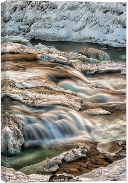Waterfalls at Gullfoss Iceland. Canvas Print by Giles Rocholl