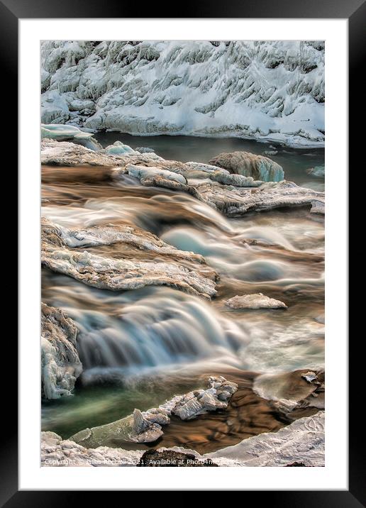 Waterfalls at Gullfoss Iceland. Framed Mounted Print by Giles Rocholl