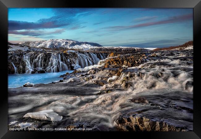 Bruarfoss waterfalls Iceland Framed Print by Giles Rocholl