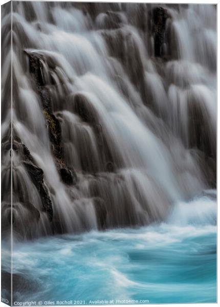 Soft waterfall exposure Iceland Canvas Print by Giles Rocholl