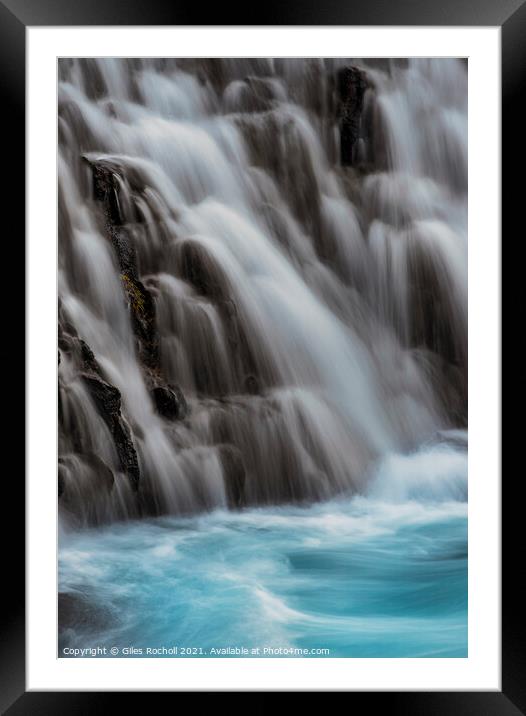 Soft waterfall exposure Iceland Framed Mounted Print by Giles Rocholl