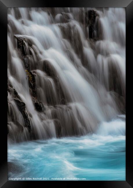 Soft waterfall exposure Iceland Framed Print by Giles Rocholl