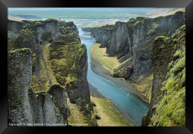 Fjaðrárgljúfur deep valley Iceland Framed Print by Giles Rocholl