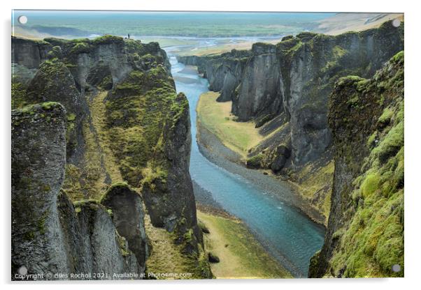 Fjaðrárgljúfur deep valley Iceland Acrylic by Giles Rocholl