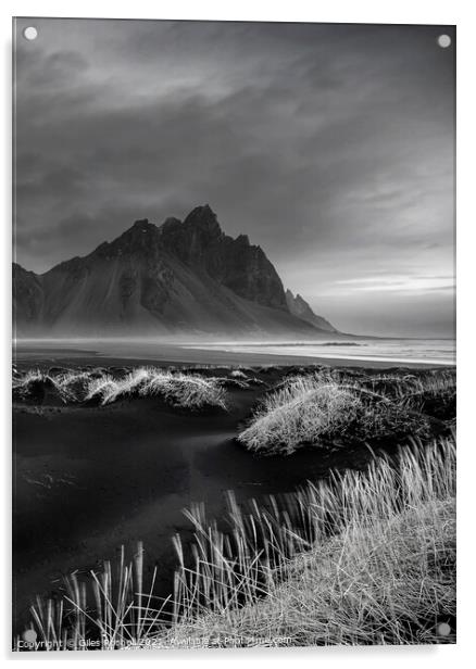 Vestrahorn black dunes Iceland Acrylic by Giles Rocholl