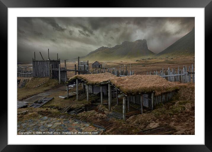 Viking village Iceland Framed Mounted Print by Giles Rocholl