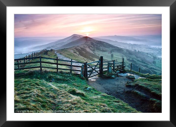 First Light On The Great Ridge Framed Mounted Print by Gavin Duxbury