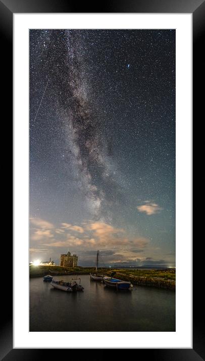 Milkyway over portencross harbour Framed Mounted Print by Chris Wright