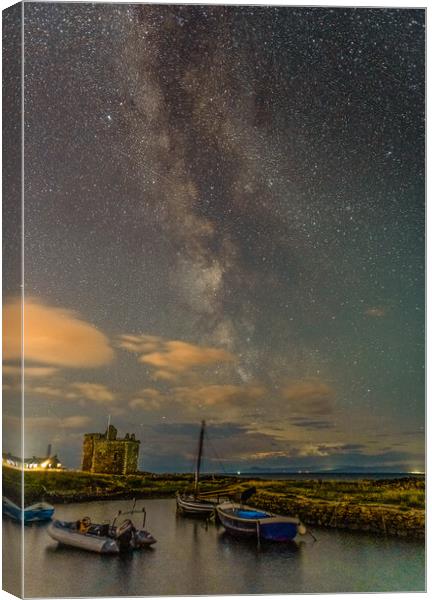 milkyway over portencross  Canvas Print by Chris Wright