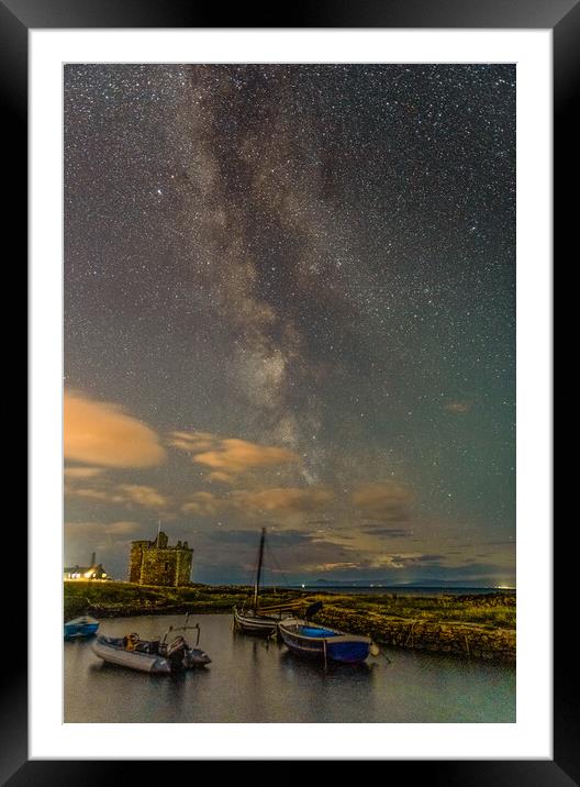 milkyway over portencross  Framed Mounted Print by Chris Wright