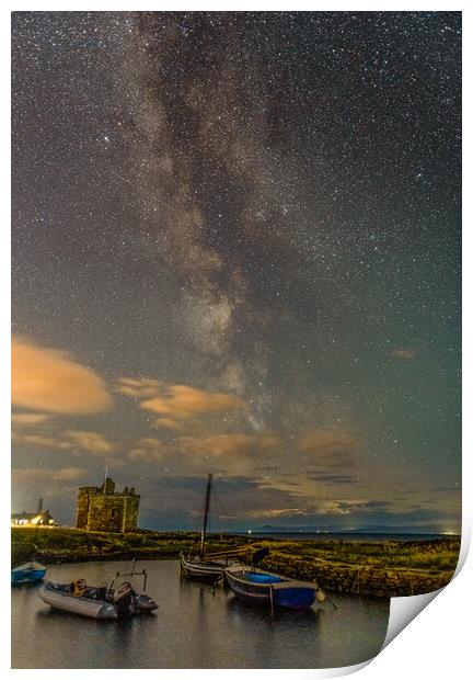 milkyway over portencross  Print by Chris Wright