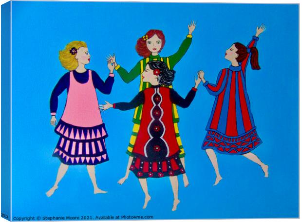 Girls Dancing Canvas Print by Stephanie Moore