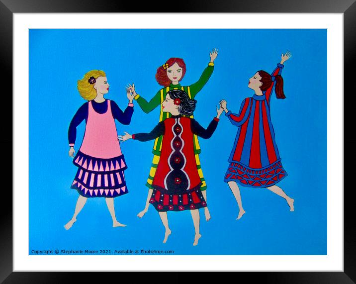 Girls Dancing Framed Mounted Print by Stephanie Moore