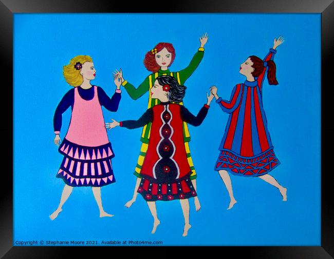 Girls Dancing Framed Print by Stephanie Moore