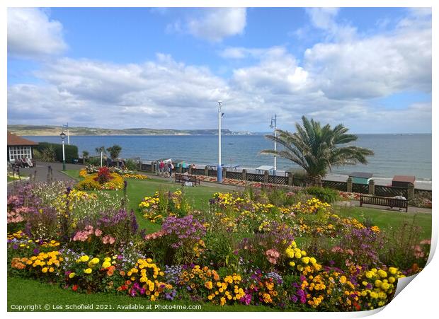 Greenhill Gardens Weymouth Print by Les Schofield