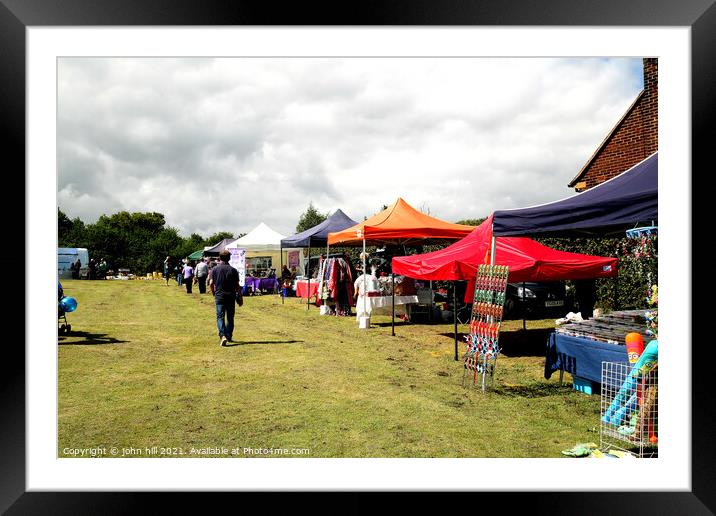 Village Carnival Stalls. Framed Mounted Print by john hill